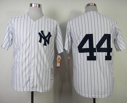 Mitchell And Ness 1977 New York Yankees #44 Reggie Jackson White Throwback Stitched MLB Jersey