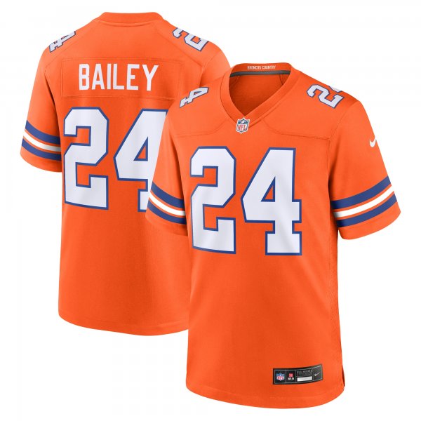 Men's Denver Broncos #24 Champ Bailey Nike Orange Mile High Collection 1977 Throwback Retired Player Jersey