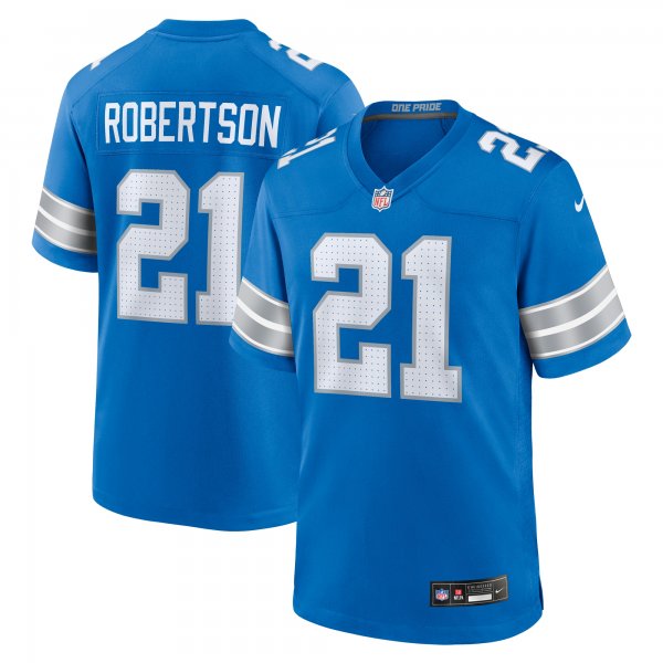 Men's Detroit Lions Amik Robertson Nike  Blue Game Jersey