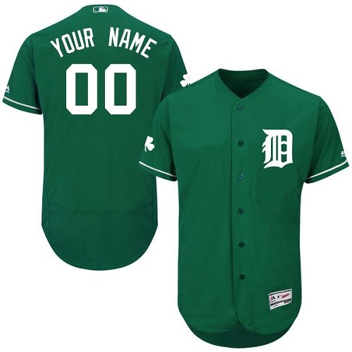 Detroit Tigers Green Celtic Men's Customized Flex Base MLB Jersey