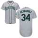 Seattle Mariners #34 Felix Hernandez Grey Flexbase Collection Stitched MLB Jersey