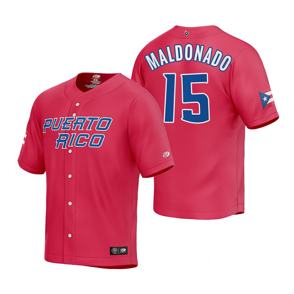 Puerto Rico Baseball Martin Maldonado Red 2023 World Baseball Classic Jersey WBC Red Jersey