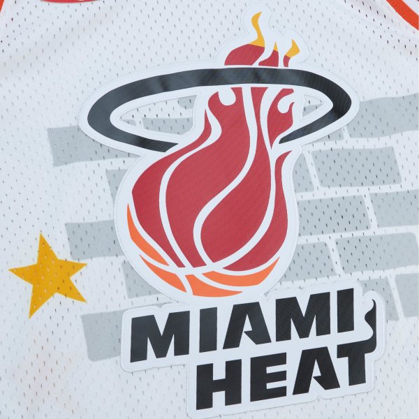 Men's Miami Heat Mitchell & Ness x Tats Cru White Hardwood Classics Fashion Jersey