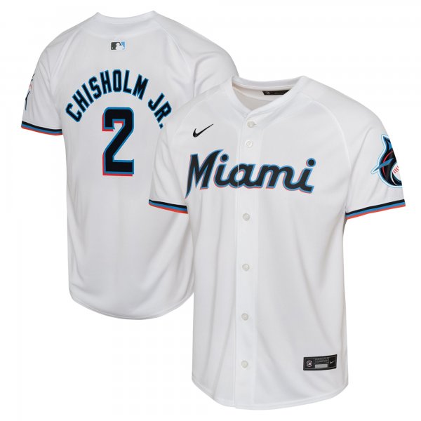 Youth Miami Marlins Jazz Chisholm Nike White Home Limited Player Jersey