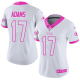 Nike Green Bay Packers #17 Davante Adams White/Pink Women's Stitched NFL Limited Rush Fashion Jersey