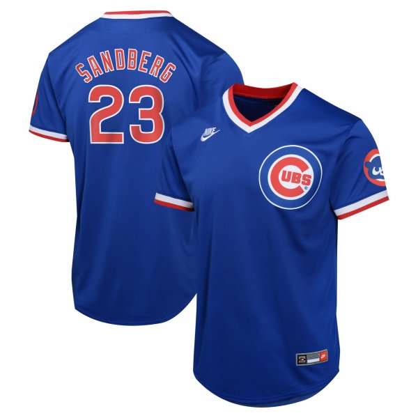 Youth Chicago Cubs Ryne Sandberg Nike Blue Cooperstown Collection Limited Player Jersey