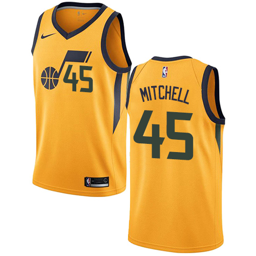 Men's Nike Utah Jazz #45 Donovan Mitchell Yellow Swingman Statement Edition NBA Jersey