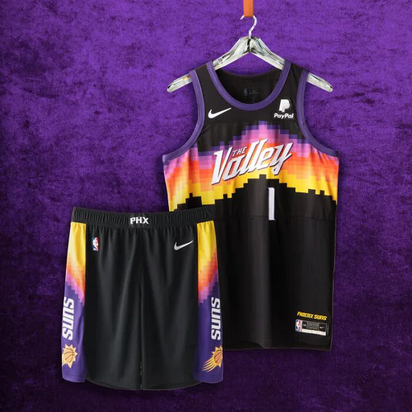 Men's Phoenix Suns #1 Devin Booker 2021-22 75th Anniversary Black City Edition NBA Suit