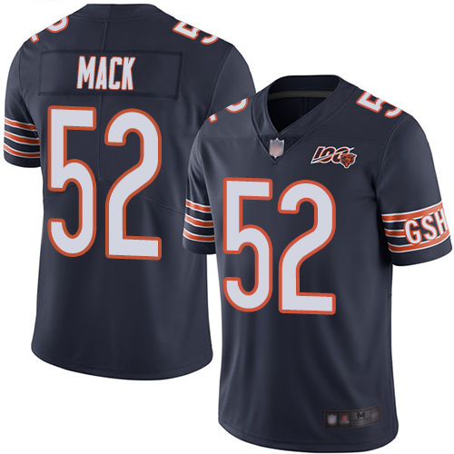 Chicago Bears #52 Khalil Mack Navy Blue Team Color Men's Stitched NFL 100th Season Vapor Limited Jersey