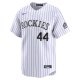 Men's Colorado Rockies Elehuris Montero Nike White Home Limited Player Jersey