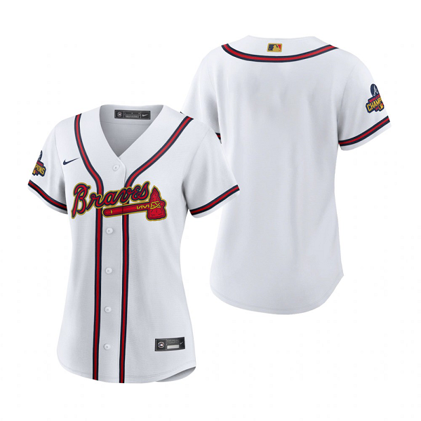 Women's Atlanta Braves White 2022 Gold Program MLB Jersey