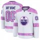 Men's Edmonton Oilers Fanatics White 2024 Hockey Fights Cancer Custom Practice Jersey