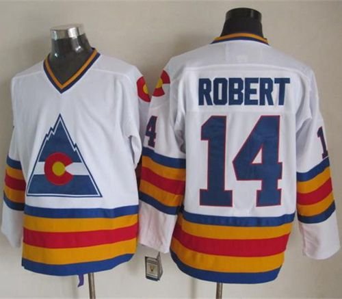 Colorado Avalanche #14 Rene Robert White CCM Throwback Stitched NHL Jersey