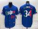 Men's Nike Los Angeles Dodgers #34 Fernando Valenzuel Blue Mexico Throwback Cool Base MLB Jersey