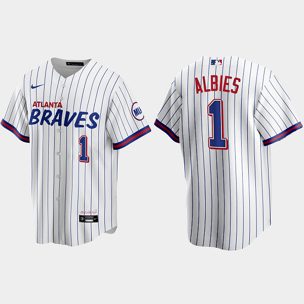 Atlanta Braves Ozzie Albies 2021 City Connect Replica Men's MLB Jersey - White