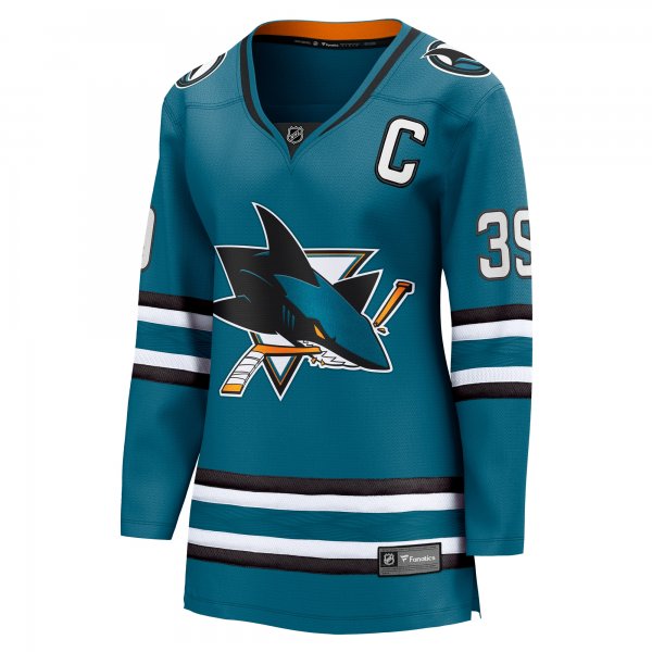 Women's San Jose Sharks Logan Couture Fanatics Teal Home Breakaway Player Jersey