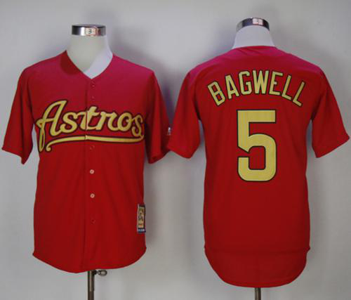 Houston Astros #5 Jeff Bagwell Red 2002-2012 Turn Back The Clock Stitched MLB Jersey