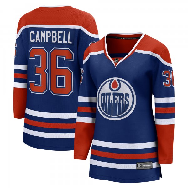 Women's Edmonton Oilers Jack Campbell Fanatics Royal Home Breakaway Player Jersey