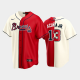 Men's Atlanta Braves Replica MLB Jersey #13 Ronald Acuna Jr. White-Red Split