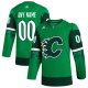 Men's Calgary Flames  adidas Kelly Green St. Patrick's Day Custom Jersey