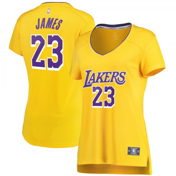 Women's Los Angeles Lakers LeBron James Fanatics Gold Fast Break Replica Jersey - Icon Edition