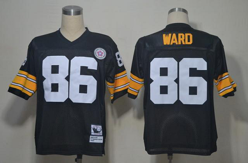 Men's Mitchell And Ness Pittsburgh Steelers #86 Hines Ward Black Stitched NFL Jersey