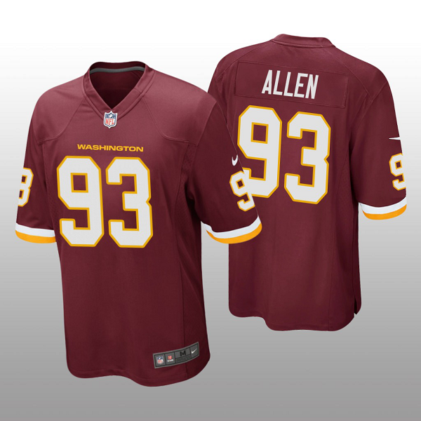 Men's Washington Football Team #93 Jonathan Allen Burgundy Jersey