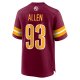 Youth Washington Commanders Jonathan Allen Nike Burgundy Game Jersey