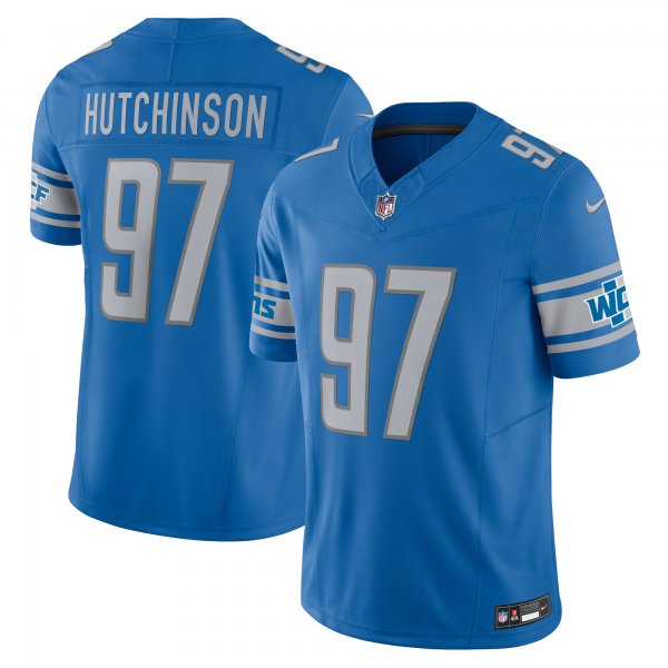 Men's Detroit Lions Aidan Hutchinson Nike Blue Vapor F.U.S.E. Limited Jersey