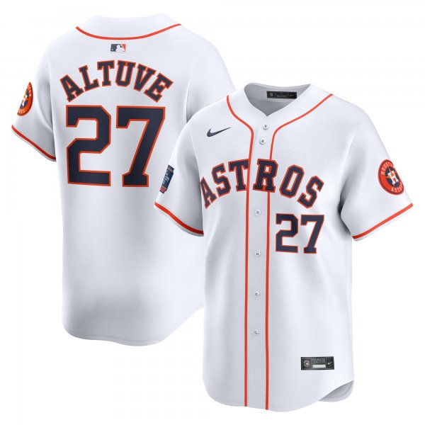 Men's Houston Astros Jose Altuve Nike White 2024 MLB World Tour Mexico City Series Home Limited Player Jersey