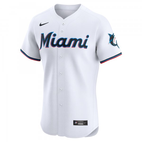 Men's Miami Marlins Nike White Home Elite Jersey