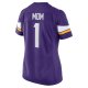 Women's Minnesota Vikings Number 1 Mom Nike Purple Game Jersey