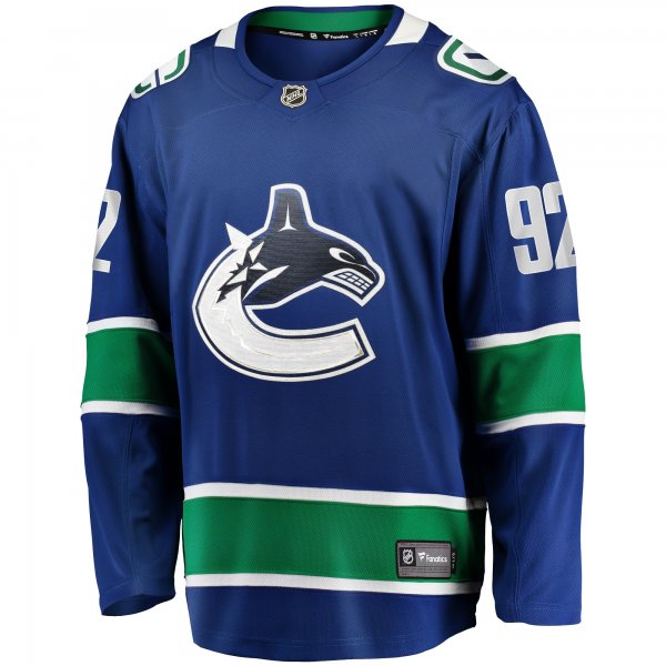 Men's Vancouver Canucks Vasily Podkolzin Fanatics Blue Home Premier Breakaway Player Jersey