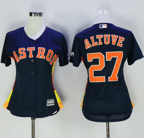 Houston Astros #27 Jose Altuve Navy Blue Women's Alternate Stitched MLB Jersey