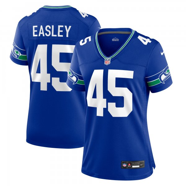 Women's Seattle Seahawks Kenny Easley Nike Royal Throwback Retired Player Game Jersey