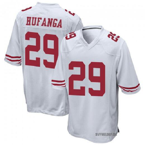 Men's San Francisco 49ers #29 Talanoa Hufanga White Game Nike NFL Jersey