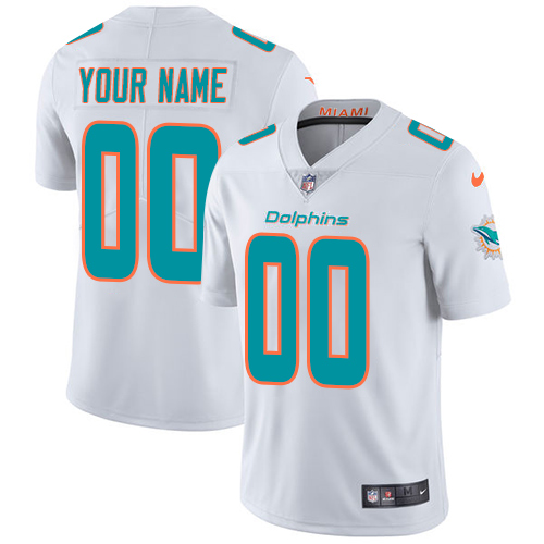 Men's Nike Miami Dolphins Customized White Vapor Untouchable Custom Limited NFL Jersey