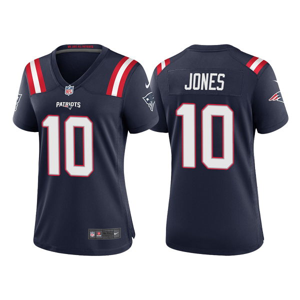 Women's New England Patriots #10 Mac Jones Navy 2021 NFL Draft Game Jersey