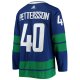 Men's Vancouver Canucks Elias Pettersson adidas Blue 2020/21 Alternate Player Jersey