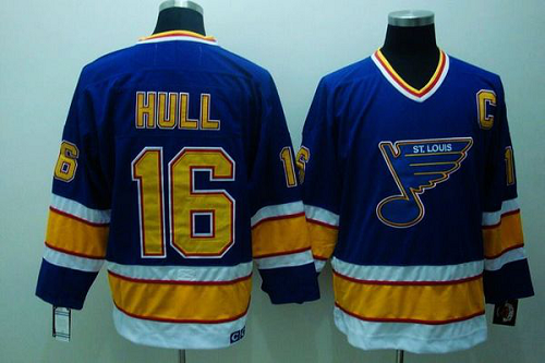 St. Louis Blues #16 Brett Hull Stitched Blue CCM Throwback NHL Jersey