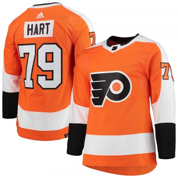 Men's Philadelphia Flyers Carter Hart adidas Orange Home Primegreen Player Jersey