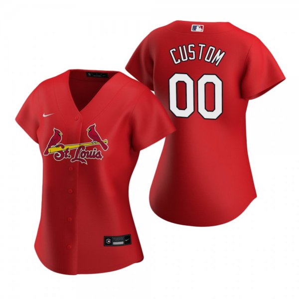 Women's St. Louis Cardinals Custom Nike Red 2020 Alternate Jersey