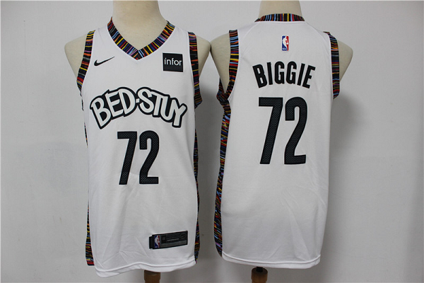 Men's Brooklyn Nets #72 Biggie White 2020 City Edition Nike Swingman Jersey