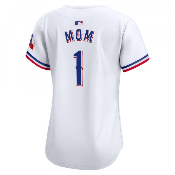 Women's Texas Rangers Nike White #1 Mom Home Limited Jersey