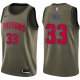 Men's Nike Detroit Pistons #33 Grant Hill Green Salute to Service Swingman NBA Jersey