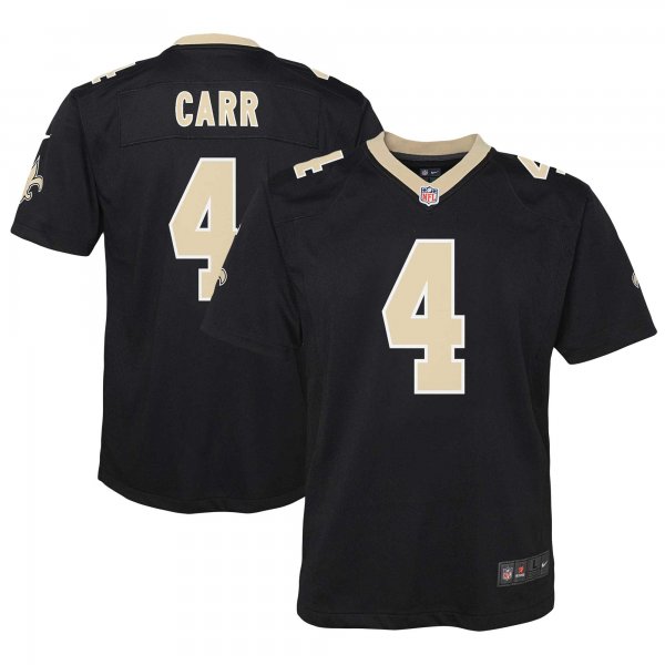 Youth New Orleans Saints Derek Carr Nike Black Game Jersey