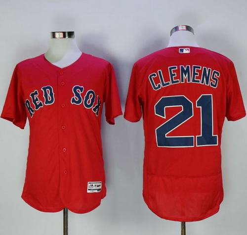 Boston Red Sox #21 Roger Clemens Red Flexbase Collection Stitched MLB Jersey