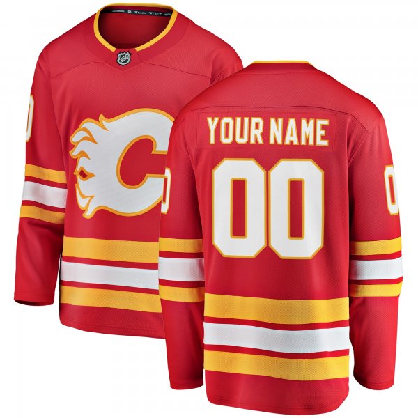 Men's Calgary Flames Fanatics Red Home Breakaway Custom Jersey