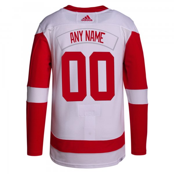 Men's Detroit Red Wings  adidas White Away  Primegreen Custom Jersey