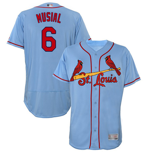 St. Louis Cardinals #6 Stan Musial Light Blue Flexbase Collection Stitched MLB Jersey